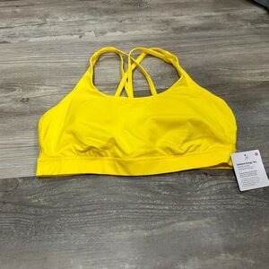 NEW with tags! Lululemon Energy Bra *Medium Support, B–D Cups Utility Yellow